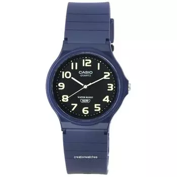 Стандартные аналоговые кварцевые мужские часы Casio MQ-24UC-2B MQ24UC-2B с черным циферблатом чёрный