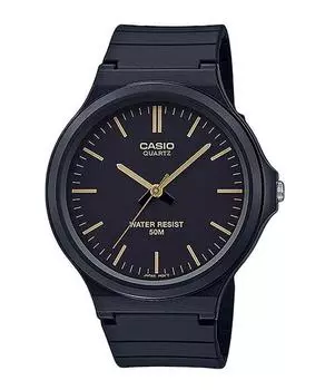 Стандартные аналоговые кварцевые мужские часы Casio с черным циферблатом и полимерным ремешком MW-240-1E2V