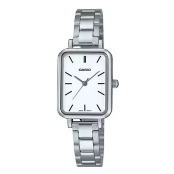 Стандартные аналоговые кварцевые женские часы Casio из нержавеющей стали с белым циферблатом LTP-V009D-7E белый