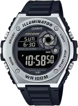 Стандартные цифровые часы CASIO с перевернутым ЖК-дисплеем Overseas Model [Casio] Мужские часы с несколькими будильниками MWD-100H-1BV [Товар]