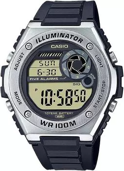 Стандартные цифровые часы CASIO с золотым ЖК-дисплеем Overseas Model [Casio] Мужские многофункциональные часы MWD-100H-9AV [Товар]