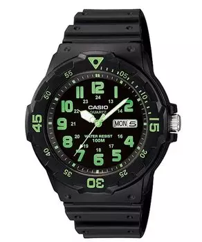 СТАНДАРТНЫЕ кварцевые часы Black x Lime Green Overseas Model [Casio] MRW-200H-3BV мужские [Товар]