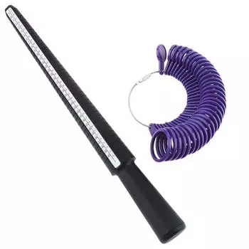 Стандартный инструмент для измерения колец на четыре ярда в Гонконге, США, ЕС и Японии с пластиковыми кольцами на пальцах и пластиковой измерительной палкой