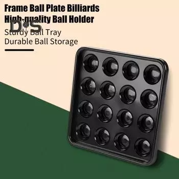 Стандартный лоток для бильярдных шаров Черный пластиковый лоток для переноски бильярдных шаров 16 отверстий Держатель для хранения бильярдных шаров для снукера Лоток для бильярдного бильярдного стола чёрный