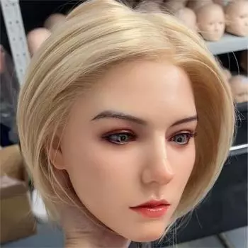 Стандартный парик из 100% силикона, подходит для тела секс-куклы ростом 130-180 см. 2 метода подключения GJ-035.