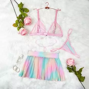 Стандартный размер эротическое нижнее белье трехточечный сексуальный эротический соблазн прозрачный сетчатый комплект нижнего белья S