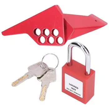 Стандартный замок шарового клапана, небольшая промышленная ручка для трубопровода, замок шарового клапана с навесным замком 38 мм