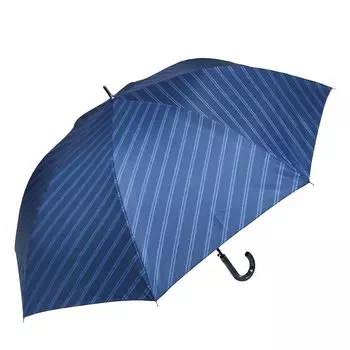 Стандартный зонт, длинный зонт, большие спицы, диаметр 70 см, 120 см, 8 спиц, легкие, прочные, стекловолоконные спицы, водоотталкивающие, темно-синие, в полоску