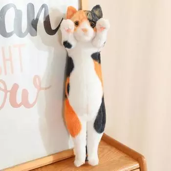Standing Stuffed Cat Plush Doll Stuffed Animal Jumpping Kitten Plush Home Decor 25cm-Calico cat
