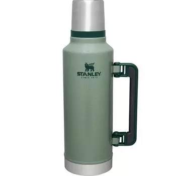 STANLEY Classic Vacuum Bottle Green Water Bottle Stainless Steel Bottle Recycled Stainless Steel Water Bottle Gift Dishwasher Safe Japanese 1.9L зелёный