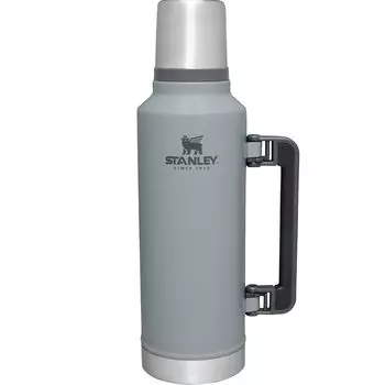 STANLEY Classic Vacuum Bottle Hammertone Sky Grey Бутылка для воды из нержавеющей стали Бутылка для воды из переработанной нержавеющей стали Подарочная бутылка для воды Можно мыть в посудомоечной машине