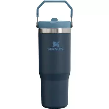 STANLEY Ice Flow Flip Straw Navy Vacuum Tumbler Water Bottle Cold Insulated Stainless Steel Bottle Water Bottle Sports Outdoor Warranty Japanese 0.88L