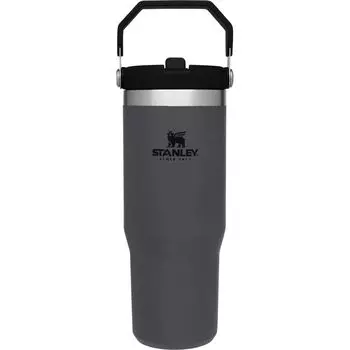 STANLEY Ice Flow Flip Straw Угольный вакуумный стакан Бутылка для воды Холодоизолированная бутылка из нержавеющей стали Бутылка для воды Спортивная и уличная Гарантия Японский