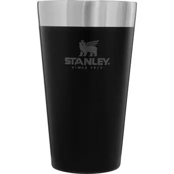 STANLEY Штабелируемый вакуумный стакан для пинты, матовый черный, с вакуумной изоляцией, нержавеющая сталь, кофе, теплоизоляция, пиво, спорт на открытом воздухе, просмотр, посудомоечная машина