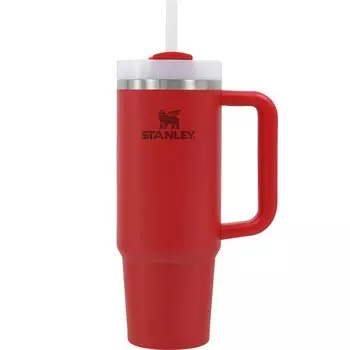 STANLEY Vacuum Quencher Chili Red 880ml Cold Storage Sturdy Straw Water Bottle Summer Outdoor Dishwasher Safe Warranty Japanese H2.0 0.88L (Genuine