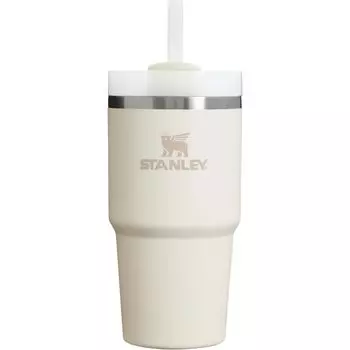 STANLEY Vacuum Quencher Cream 600 мл, прочная бутылка для воды с холодной изоляцией и трубочкой, летняя, для улицы, можно мыть в посудомоечной машине, гарантия, японский H2.0 0,6 л 2,0 (неподдельный