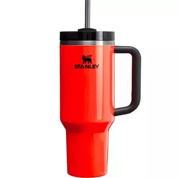 STANLEY вакуумный гаситель неоновый оранжевый НЕОН бутылка для воды бутылка из нержавеющей стали с холодной изоляцией бутылка для воды кружка с соломой на открытом воздухе можно мыть в посудомоечной машине гарантия