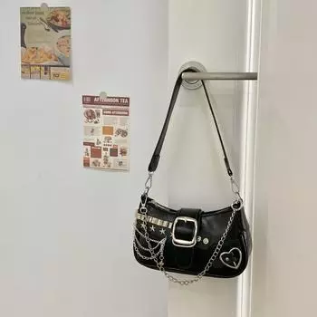 Звезда сумка подмышкой все сумки ретро пуговицы цепочка сумка через плечо