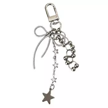 Star Bowknot Charm Keychain Handmade Key Chain for Men Women Detachable Phone Chain Sweet Cool Jewelry for Backpack