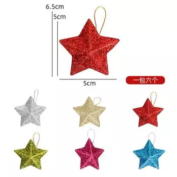 Star Exquisite Silver Hanging Decorations Set Of Six Stunning Ornaments For Holiday Celebrations Rainbow Pack