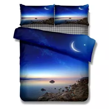 Star Island Duvet Cover Set without sheet King Queen Double Full Twin Single Size Bed Linen Set 140x210cm