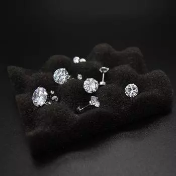Star-like Titanium Steel Flats Four-Claw Super Shiny Diamond Screw Tightening Buckle Thread Zircon Ear Studs Ear Bone Stud Ear Ear Bone Pin 1 pair of 2mm steel short rods