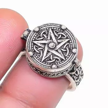 Star Look Ювелирное изделие ручной работы из стерлингового серебра 925 пробы, кольцо, размер 6 g1k22