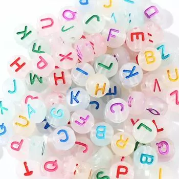 Star Moon Heart Letter Bracelet Numbers Beaded Accessories Loose Beads Luminous Beads Acrylic Beads Gold star moon