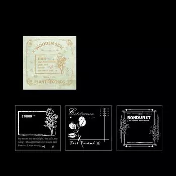 Star Moon Pattern Wooden Seal Square Handmade Seal Vintage Rubber Seal Wedding Invitation Cards style 2