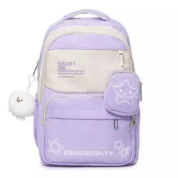 Женский рюкзак с принтом звезд, школьный рюкзак для старшеклассников, большой вместимости, дорожный рюкзак чёрный