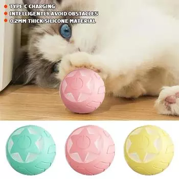 Star Smart Pet Катающиеся Мяч Игрушки Автоматическая Самодвижущаяся Игрушка Игрушка для Домашних Животных Игрушка со Светодиодной Подсветкой для Собак Кошек В Помещении Интерактивная зелёный