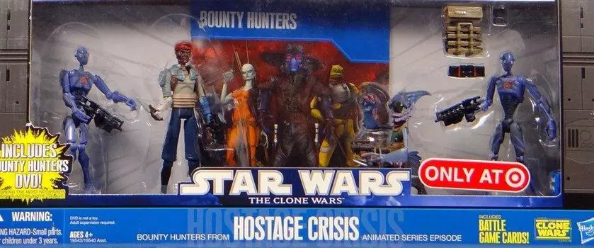 Star Wars 2010 Exclusive Action Figure 4Pack Battle Pack Hostage Crisis 2x Commando Shahan Alama Robonino Droids, [item]