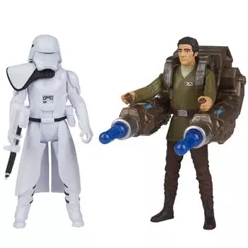 Star Wars Basic Figure 2 Pack Poe Dameron First Order Snowtrooper Officer Painted Movable Figure &