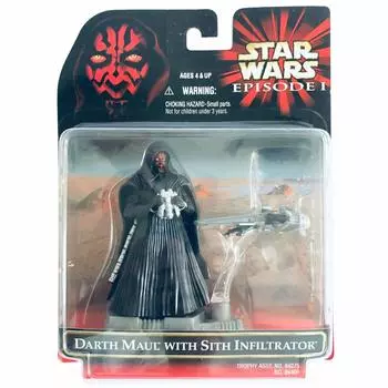 Star Wars Episode 1 Figure Trophy Vehicle Darth Maul with Sith Infiltrator &