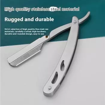 Старая бритва 1PCS ручная мужская бритва бритье бритва парикмахерская бритва бритье подравнивание лица бритье бровей Black + 10 blades