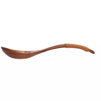 Старая лакированная коричневая нить, натуральные деревянные изделия, японская круглая ручка, деревянная ложка, домашняя деревянная ложка ручной работы жёлтый