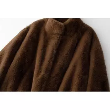 Старая Qian Feng Super Aura свободная длинная утолщенная шуба зимняя меховая интегрированная куртка из ткани майяр M абрикосовый