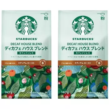 Starbucks Coffee Decaf House Blend 140g x 2 regular medium roast bags, powder, coffee,