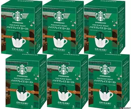Starbucks Origami Personal Drip Coffee Pike Place Roast 1 коробка x 5 x 6 штук набор (9г пакеты)