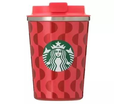 Starbucks STARBUCKS Праздничный стакан из нержавеющей стали 2024 года, красный, 355 мл, стакан для кофе Starbucks, рождественская бутылка для воды 2024 года, красный подарок красный