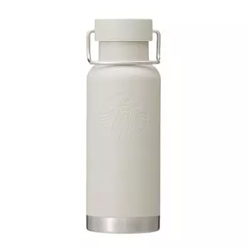 STARBUCKS Starbucks Ручка Крышка Нержавеющая сталь Логотип Бутылка Матовый бежевый 473 мл Starbucks Стакан