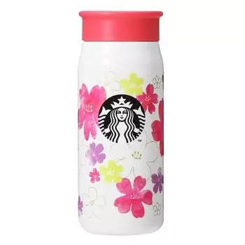 STARBUCKS Starbucks SAKURA2024 Нержавеющая сталь Мини-бутылка Белая 355 мл Sakura Sakura 2024 Стакан Кофе Starbucks Розовый Блеск Милый Стильный День Рождения
