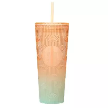 STARBUCKS Starbucks Tumbler Coffee Starbucks Anniversary 2023 Cold Cup Tumbler Orange Blue Green Cold Cup Tumbler 710 мл Straw Gradient Cute Stylish