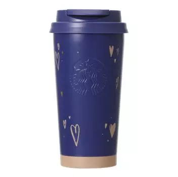 STARBUCKS Starbucks Tumbler Valentine 2024 Нержавеющая сталь TOGO Logo Tumbler Navy 473ml Heart Cute Water Bottle Coffee Starbucks Cute Birthday Gift