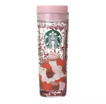 Starbucks Starbucks Tumbler Valentine 2024 Вода в стакане шоколад 473 мл WIT розовый