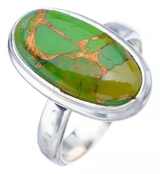 STARGEMS ® Кольцо из натурального медного халцедона ручной работы из стерлингового серебра 925 пробы 7 F3167