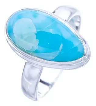 STARGEMS ® Кольцо из серебра 925 пробы с натуральным ларимаром ручной работы 6,25 F1494