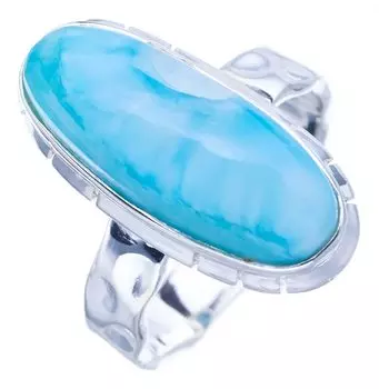 STARGEMS ® Кольцо из серебра 925 пробы с натуральным ларимаром ручной работы 7 F0855