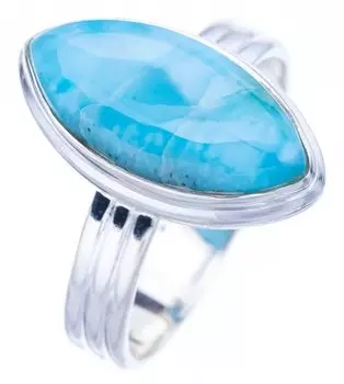 STARGEMS ® Кольцо из серебра 925 пробы с натуральным ларимаром ручной работы 10 шт. F1535