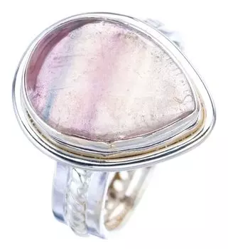 STARGEMS ® Кольцо из серебра 925 пробы с натуральным флюоритом ручной работы 8,25 F2017